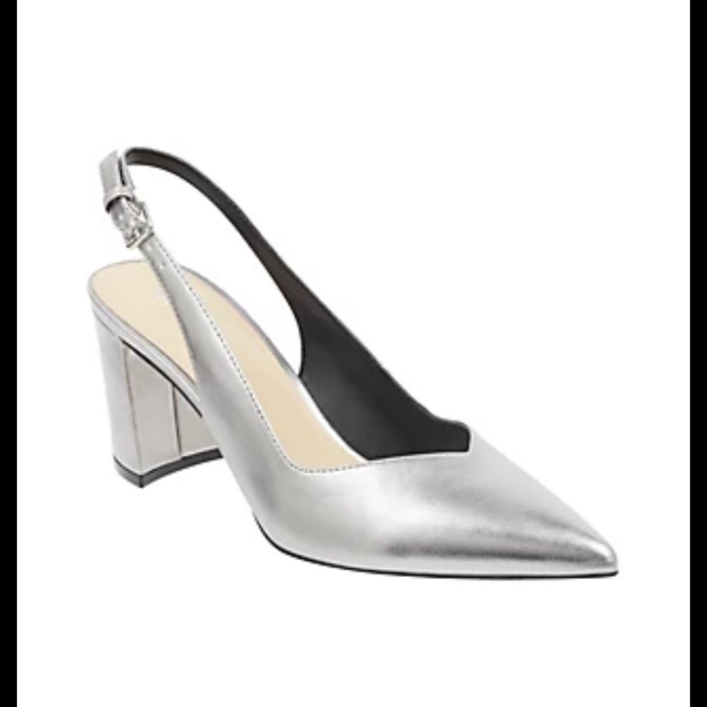 Marc Fisher Catling Silver Block Heels